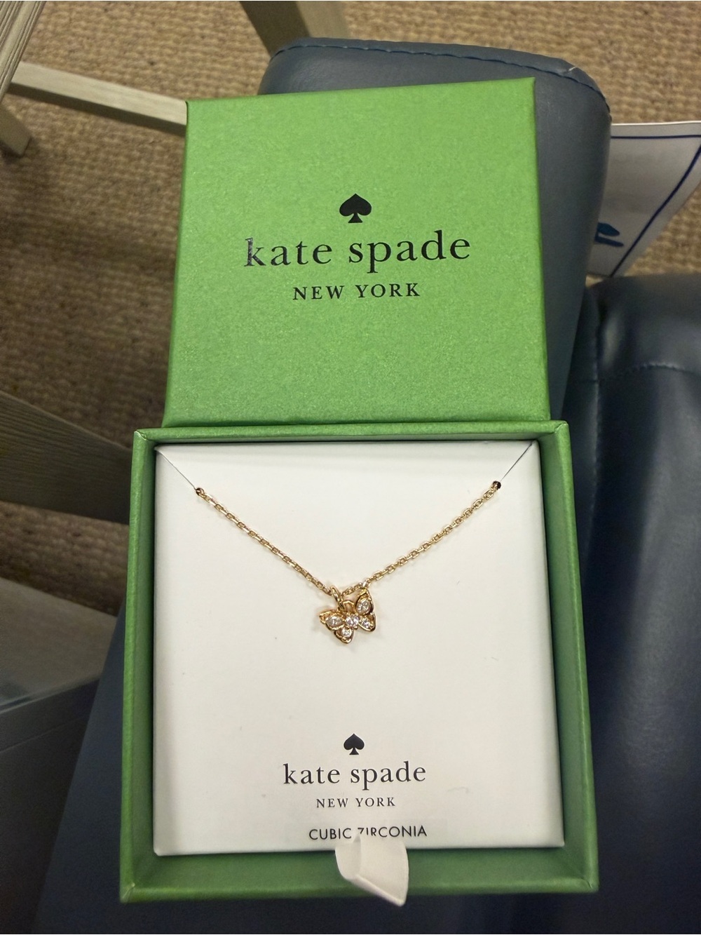 Kate Spade Gold Tone Butterfly Pendant Necklace